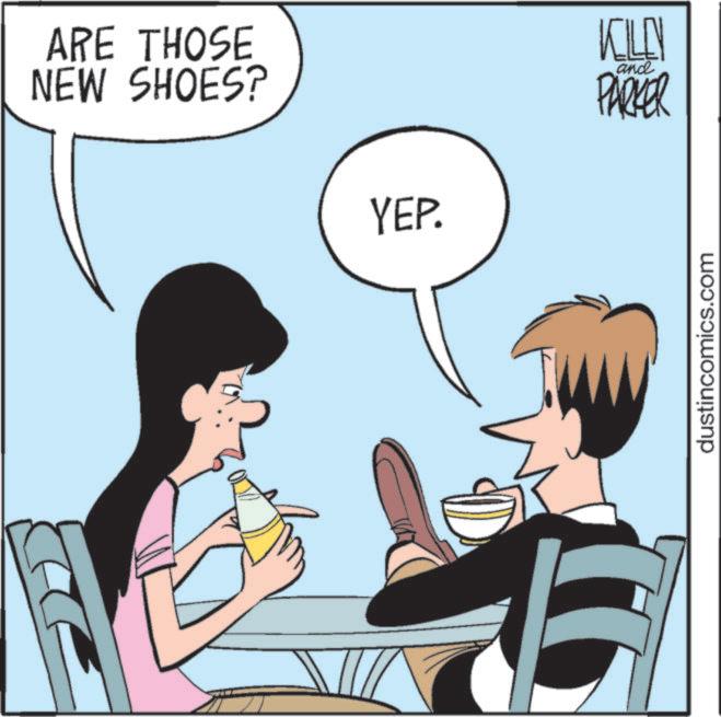 Animation OCR: ARE THOSE NEW SHOES? YEP. KILL and PARKER dustincomics.com ARE THOSE NEW SHOES ? YEP . KILL and PARKER dustincomics.com