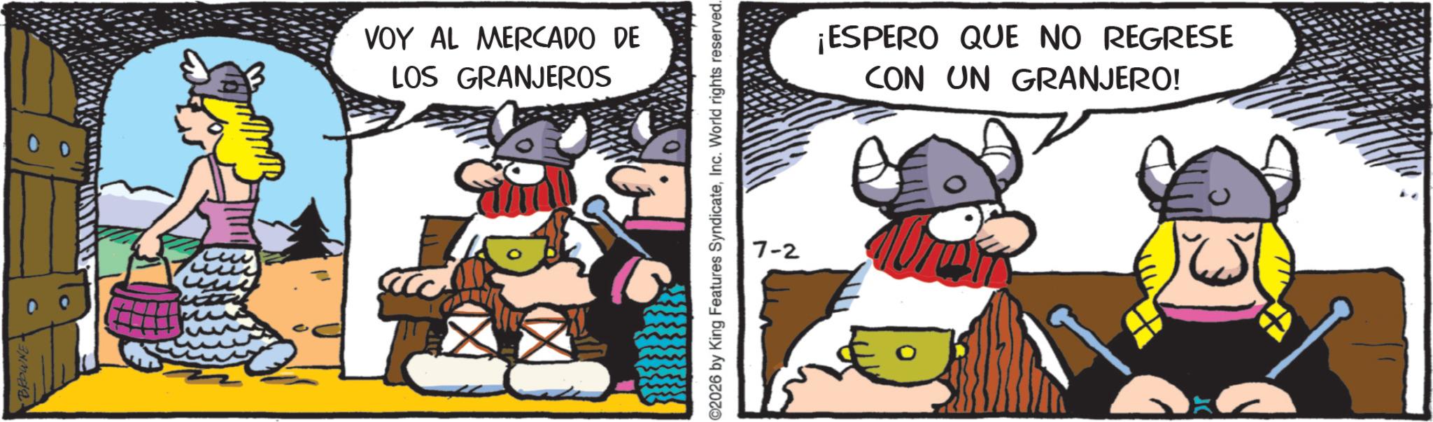 Comic book OCR: BROWNE VOY AL MERCADO DE LOS GRANJEROS ©2026 by King Features SyndicateInc. World rights reserved. 7-2 ¡ESPERO QUE NO REGRESE CON UN GRANJERO! BROWNE VOY AL MERCADO DE LOS GRANJEROS © 2026 by King Features SyndicateInc. World rights reserved . 7-2 ¡ ESPERO QUE NO REGRESE CON UN GRANJERO !