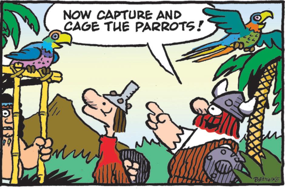 Graphics OCR: 00 NOW CAPTURE AND CAGE THE PARROTS! BROWNE 00 NOW CAPTURE AND CAGE THE PARROTS ! BROWNE