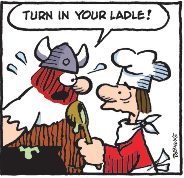 Fiction OCR: ??? TURN IN YOUR LADLE! BROWNE ??? TURN IN YOUR LADLE ! BROWNE