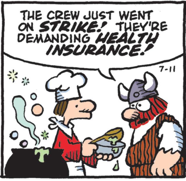 Clip art OCR: THE CREW JUST WENT ON STRIKES THEY'RE DEMANDING HEALTH INSURANCE! 0 0 7-11 THE CREW JUST WENT ON STRIKES THEY'RE DEMANDING HEALTH INSURANCE ! 0 0 7-11