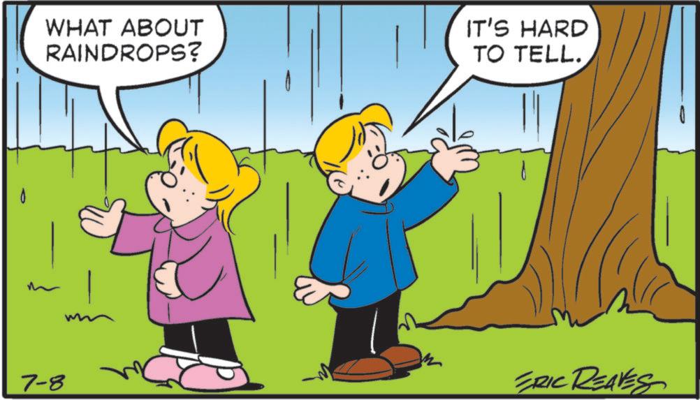 Photo caption OCR: WHAT ABOUT RAINDROPS? IT'S HARD TO TELL. 7-8 ERIC REAVES WHAT ABOUT RAINDROPS ? IT'S HARD TO TELL . 7-8 ERIC REAVES