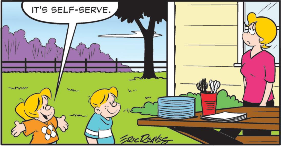 Pleased OCR: IT'S SELF-SERVE. ERIC REAVES IT'S SELF - SERVE . ERIC REAVES