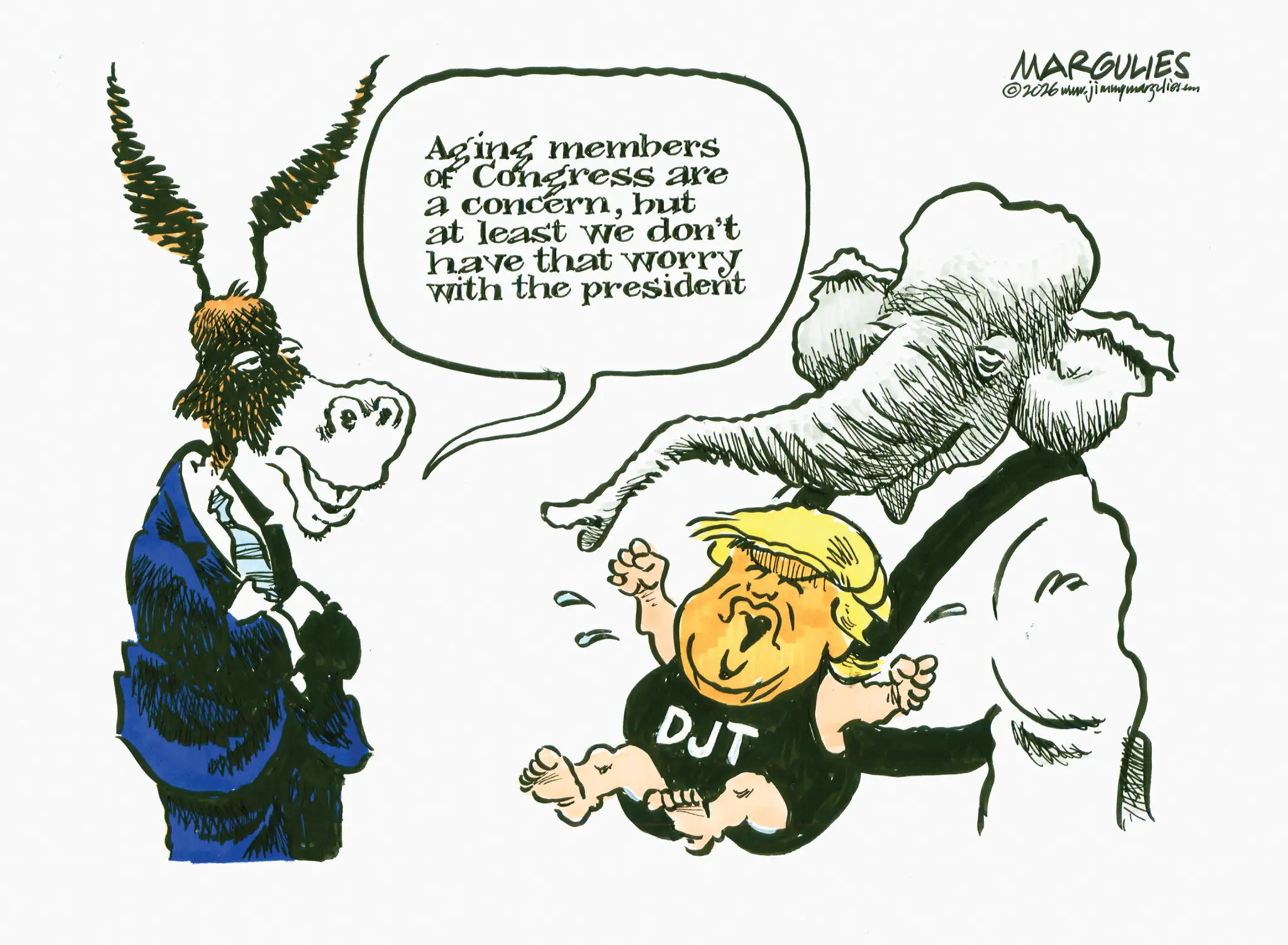 Line art OCR: Aging members of Congress are a concernbut at least we don't have that worry with the president MARGULIES ©2016 www.jimmymarzulierem DJT Aging members of Congress are a concernbut at least we don't have that worry with the president MARGULIES © 2016 www.jimmymarzulierem DJT