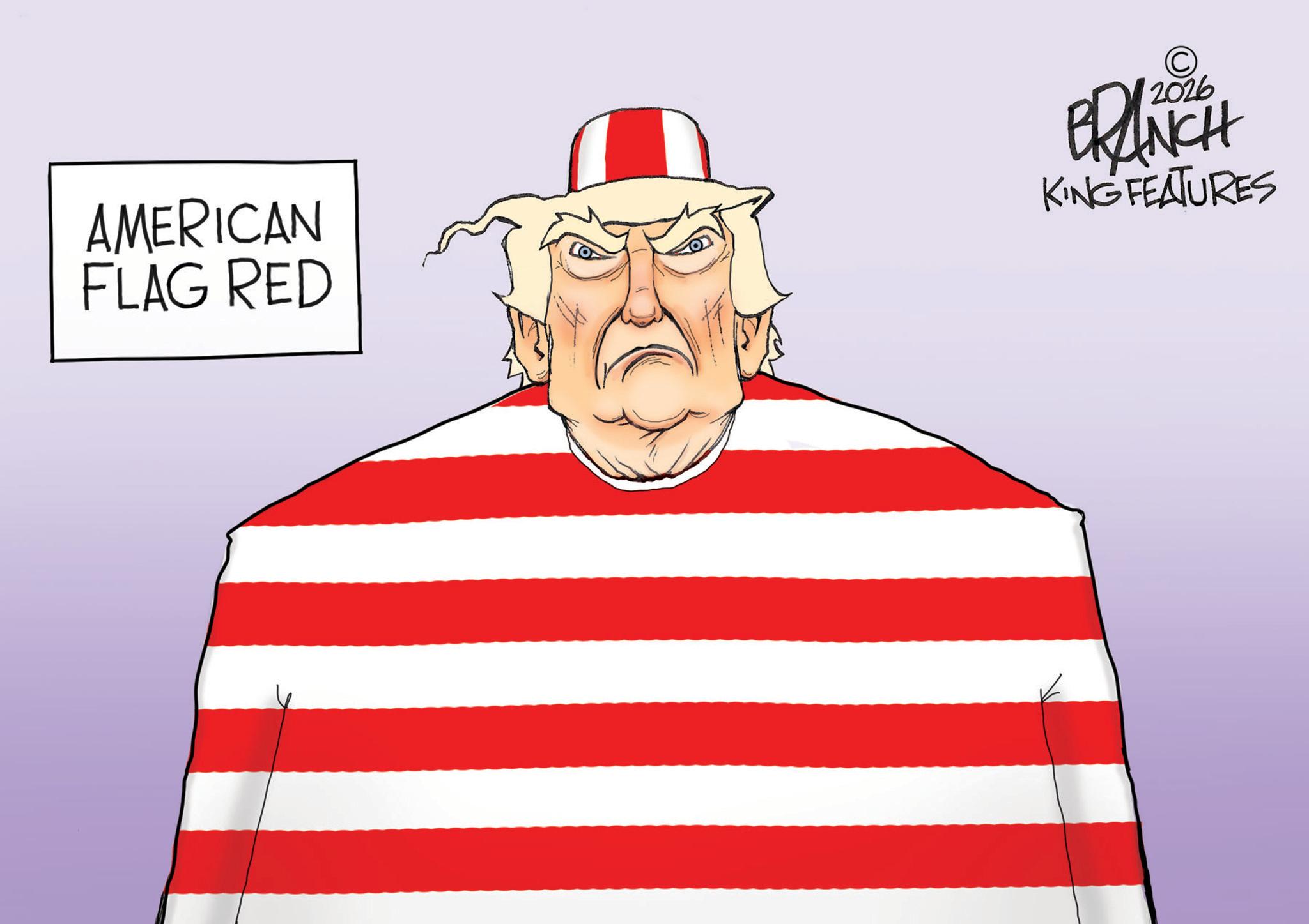 Animated cartoon OCR: AMERICAN FLAG RED © BRANCH KING FEATURES AMERICAN FLAG RED © BRANCH KING FEATURES