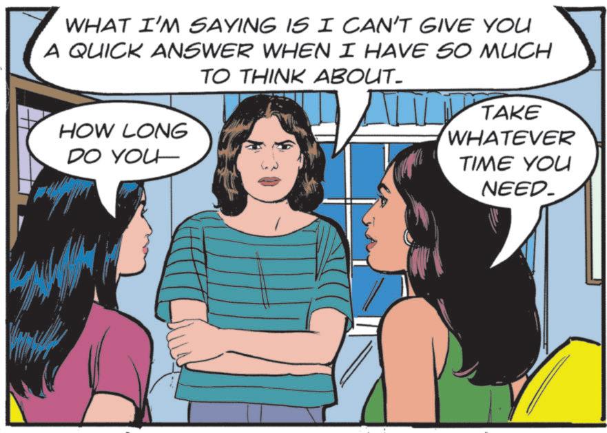 Comics OCR: WHAT I'M SAYING IS I CAN'T GIVE YOU A QUICK ANSWER WHEN I HAVE SO MUCH TO THINK ABOUT- HOW LONG DO YOU TAKE WHATEVER TIME YOU NEED_ WHAT I'M SAYING IS I CAN'T GIVE YOU A QUICK ANSWER WHEN I HAVE SO MUCH TO THINK ABOUT- HOW LONG DO YOU TAKE WHATEVER TIME YOU NEED_