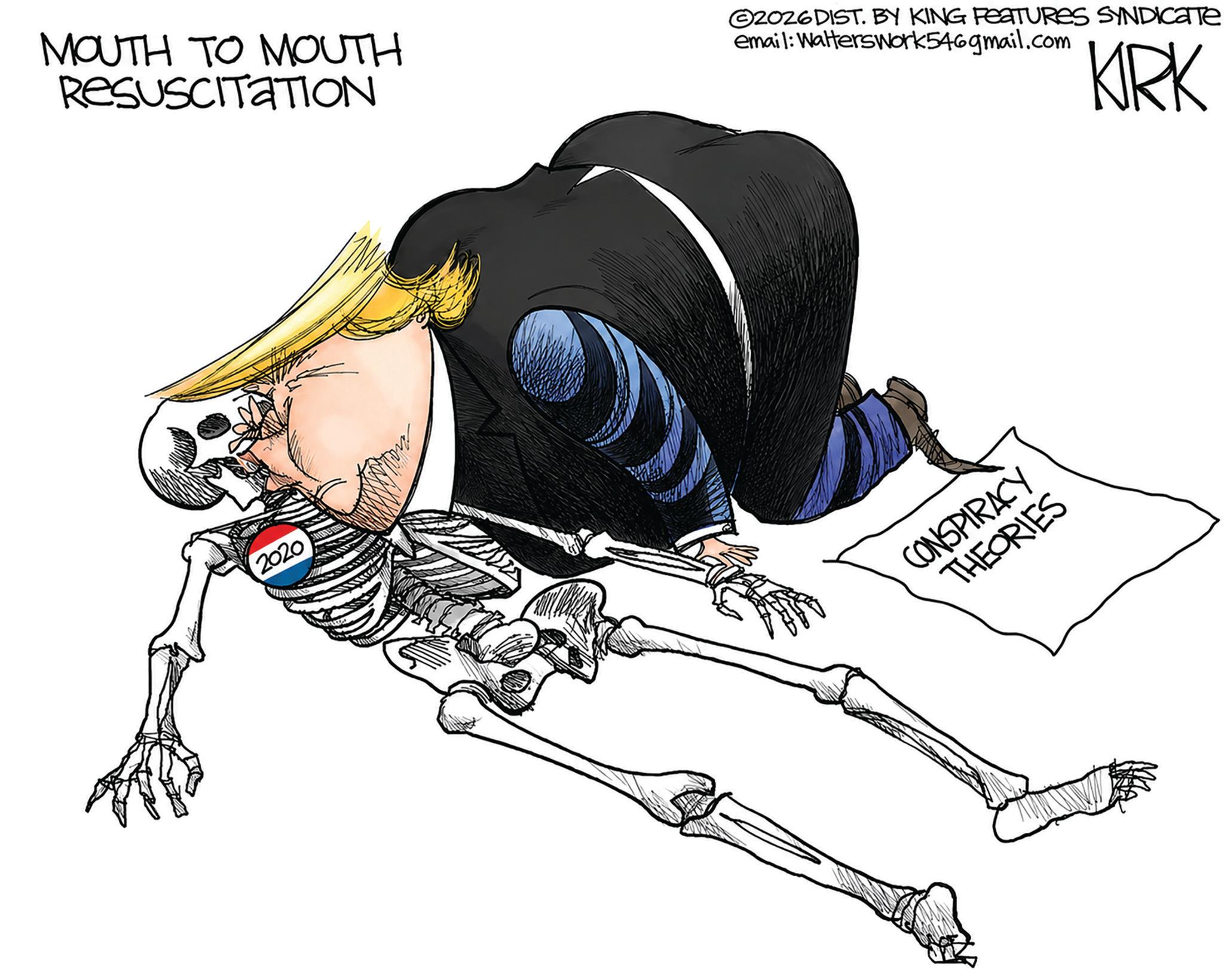 Flag of the United States OCR: MOUTH TO MOUTH RESUSCITATION ©2026DIST. BY KING FEATURES SYNDICATE email: Walterswork546gmail.com KRK 2020 CONSPIRACY THEORIES MOUTH TO MOUTH RESUSCITATION © 2026DIST . BY KING FEATURES SYNDICATE email : Walterswork546gmail.com KRK 2020 CONSPIRACY THEORIES