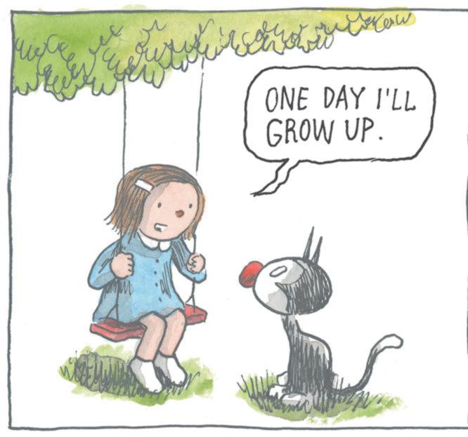 Canidae OCR: ?? ??? ONE DAY I'LL GROW UP. ?? ??? ONE DAY I'LL GROW UP .
