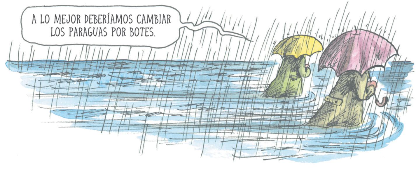 Child art OCR: A LO MEJOR DEBERÍAMOS CAMBIAR LOS PARAGUAS POR BOTES. A LO MEJOR DEBERÍAMOS CAMBIAR LOS PARAGUAS POR BOTES .