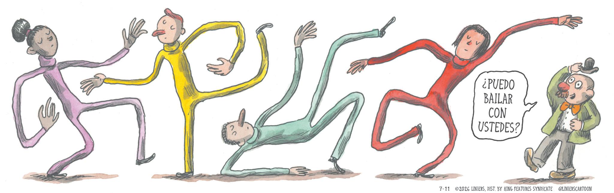 Balance OCR: ¿PUEDO BAILAR APERT CON USTEDES? 7-11 2026 LINIERSDIST. BY KING FEATURES SYNDICATE @LINIERSCARTOON ¿ PUEDO BAILAR APERT CON USTEDES ? 7-11 2026 LINIERSDIST . BY KING FEATURES SYNDICATE @LINIERSCARTOON