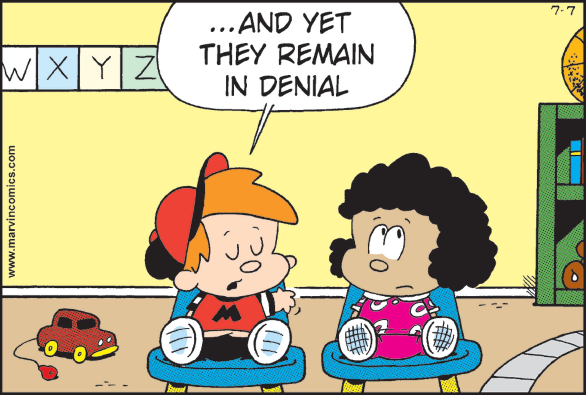 Conversation OCR: WXYZ YZ ...AND YET THEY REMAIN IN DENIAL www.marvincomics.com 111 7-7 WXYZ YZ ... AND YET THEY REMAIN IN DENIAL www.marvincomics.com 111 7-7