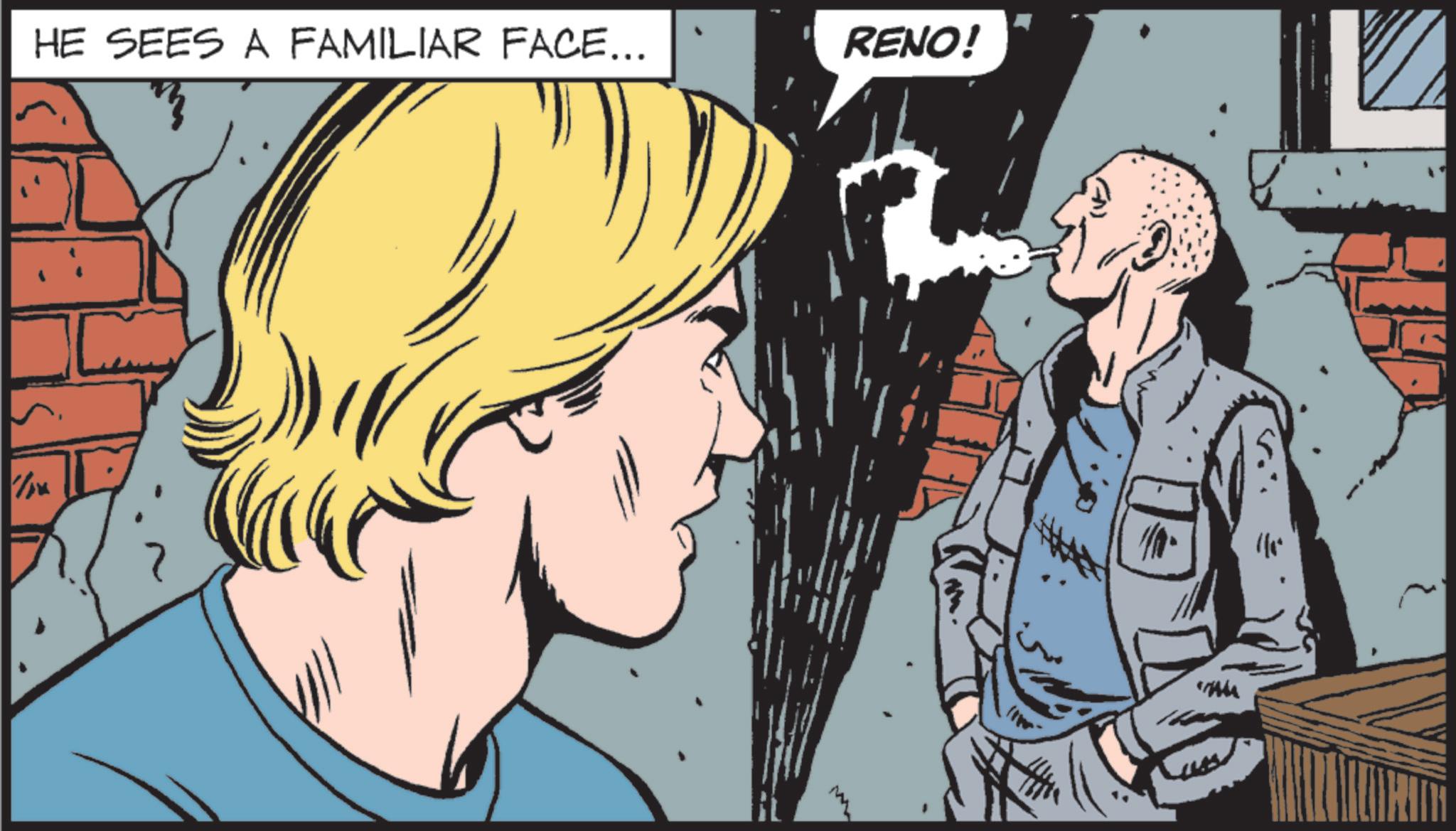 Publication OCR: HE SEES A FAMILIAR FACE... RENO! m HE SEES A FAMILIAR FACE ... RENO ! m