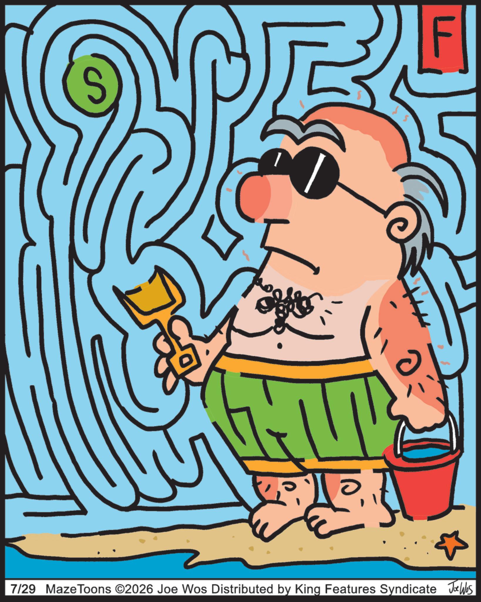 Clip art OCR: 7/29 Maze Toons ©2026 Joe Wos Distributed by King Features Syndicate Jobs 7/29 Maze Toons © 2026 Joe Wos Distributed by King Features Syndicate Jobs