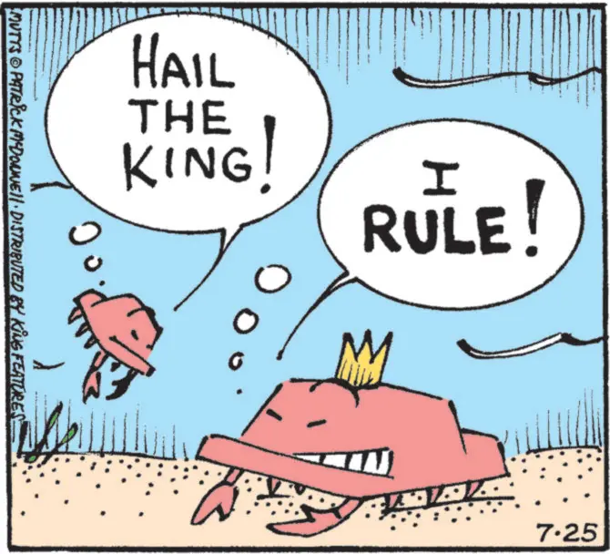Graphics OCR: HAIL THE KING! MUTYS PATRICK MEDONNE DISTRIBUTED BY KING I S FEATURES ?? I M RULE! 7.25 HAIL THE KING ! MUTYS PATRICK MEDONNE DISTRIBUTED BY KING I S FEATURES ?? I M RULE ! 7.25