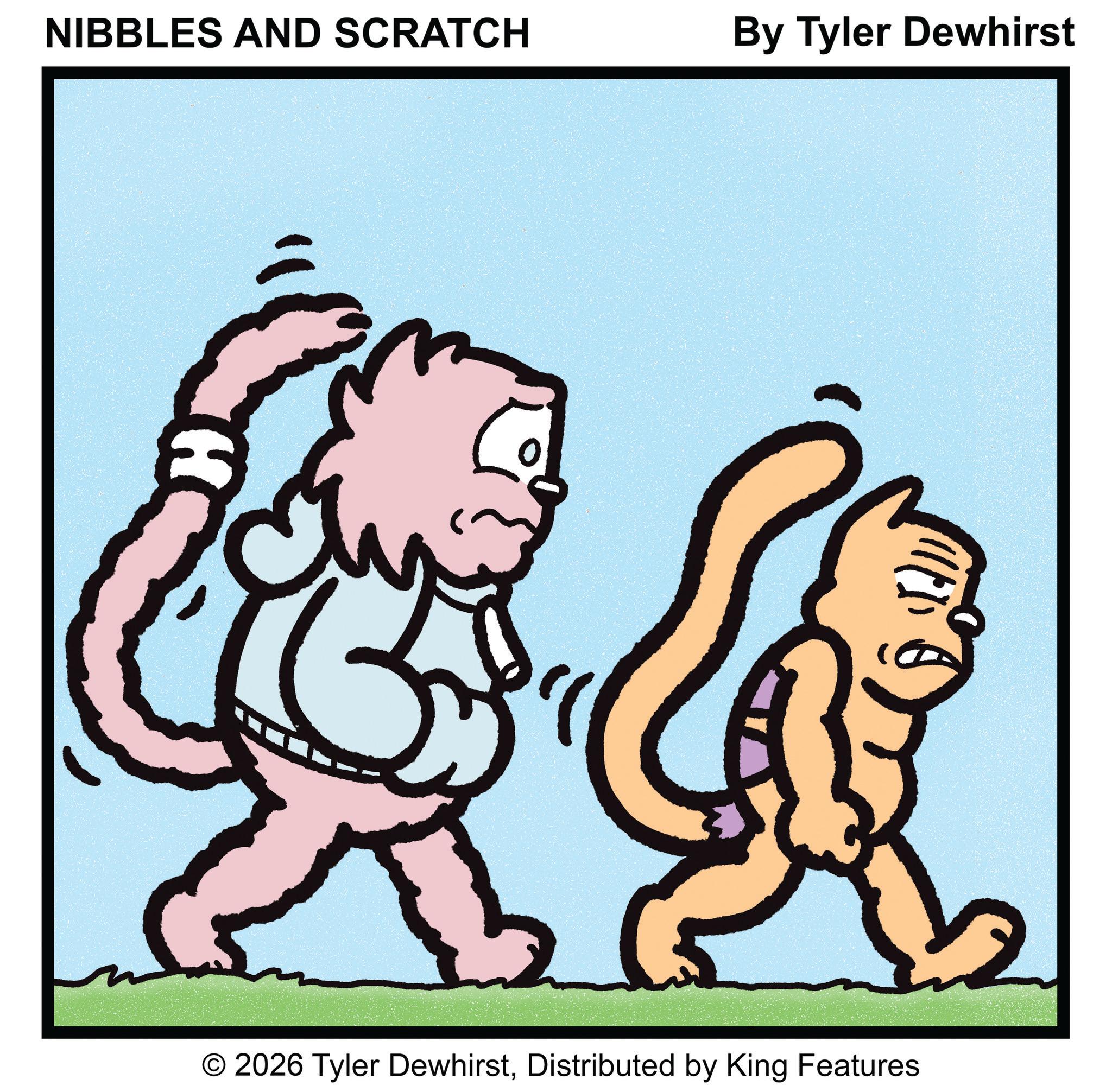 Fictional character OCR: NIBBLES AND SCRATCH By Tyler Dewhirst O 2026 Tyler DewhirstDistributed by King Features NIBBLES AND SCRATCH By Tyler Dewhirst O 2026 Tyler DewhirstDistributed by King Features