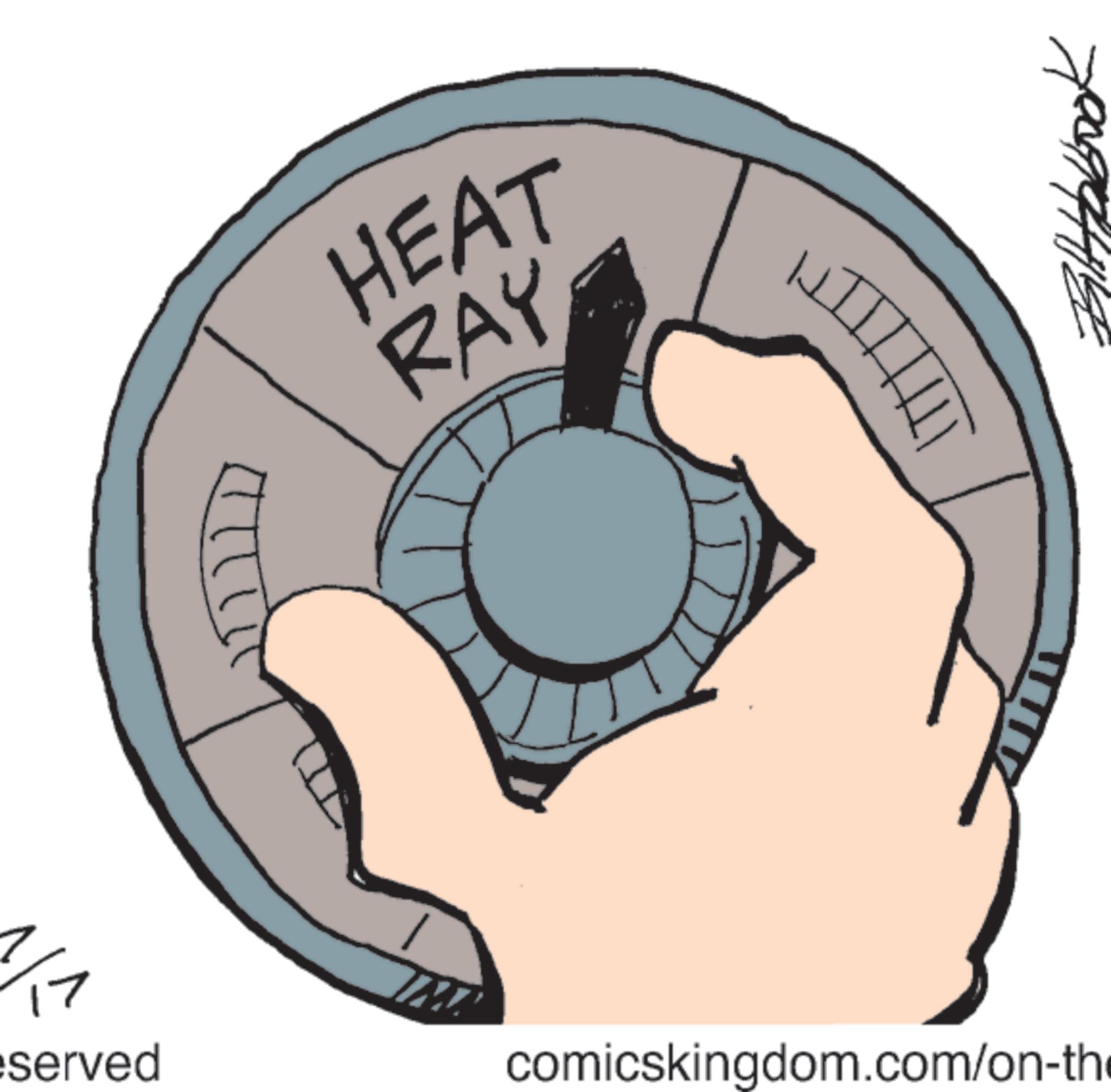 Graphic design OCR: 1/1 7 served HEAT RAY comicskingdom.com/on-the 1/1 7 served HEAT RAY comicskingdom.com/on-the