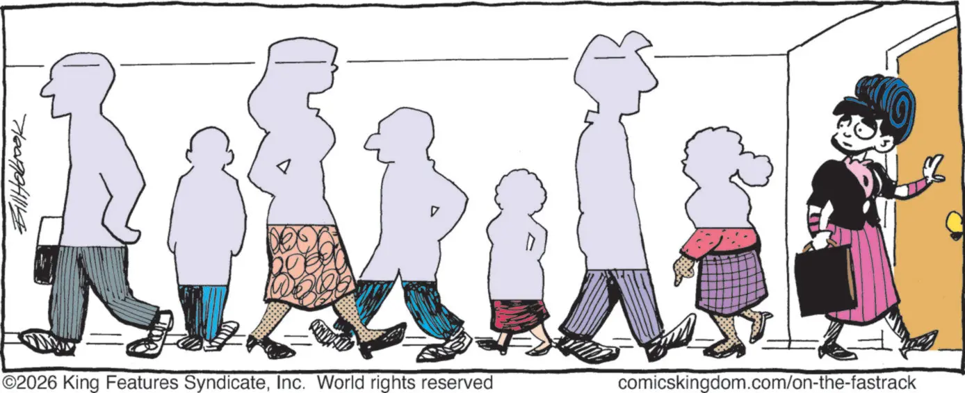 Sketch OCR: Billabook A V ©2026 King Features SyndicateInc. World rights reserved comicskingdom.com/on-the-fastrack Billabook A V © 2026 King Features SyndicateInc. World rights reserved comicskingdom.com/on-the-fastrack