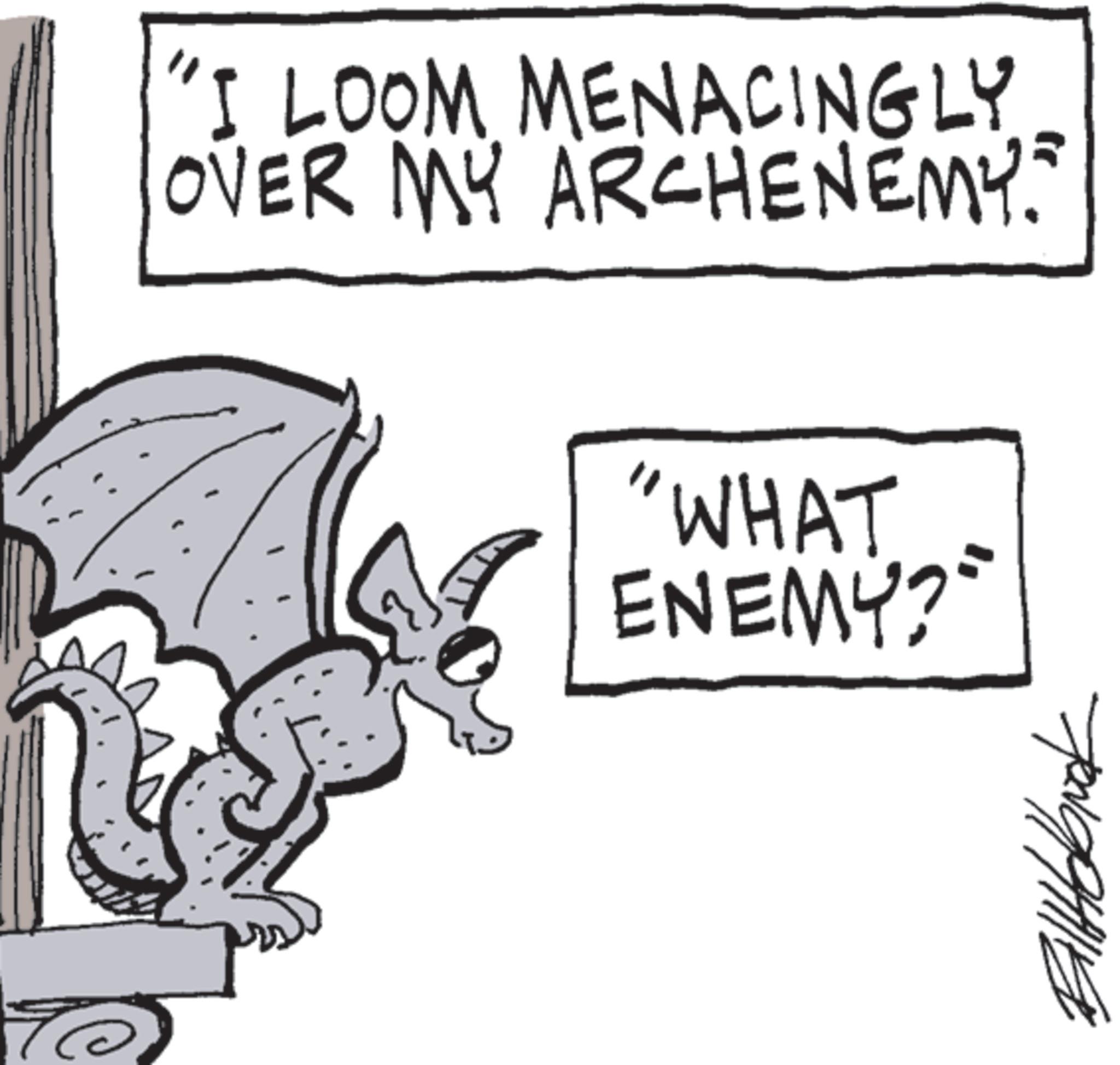 Handwriting OCR: 70 "I LOOM MENACINGLY OVER MY ARCHENEMY. WHAT ENEMY?" 70 " I LOOM MENACINGLY OVER MY ARCHENEMY . WHAT ENEMY ? "