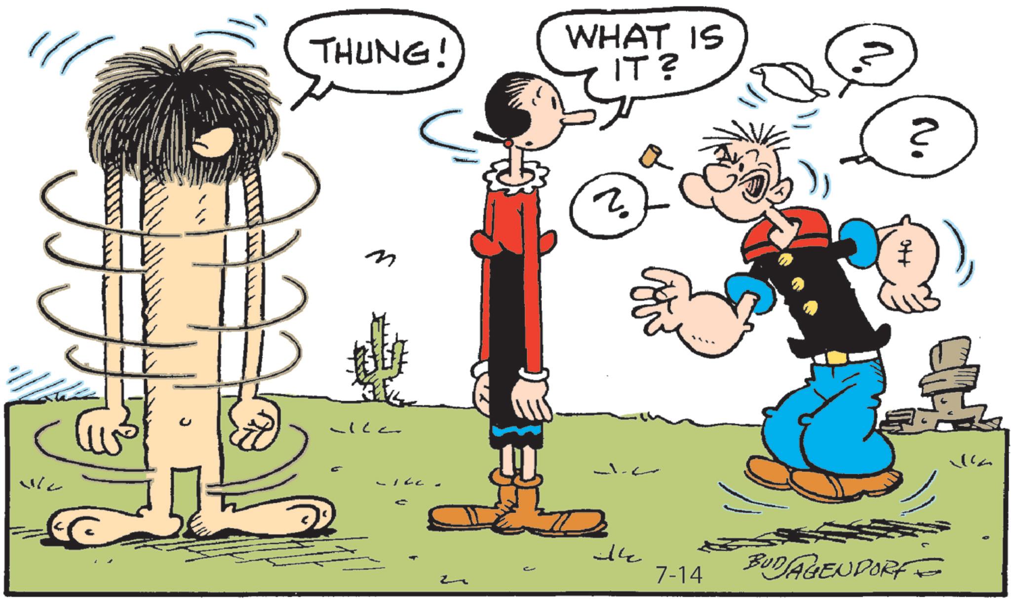 Comics OCR: THUNG! WHAT IS IT ? n elle 5 2 ??? No O++ 7-14 BUDSAGENDORF Vlla THUNG ! WHAT IS IT ? n elle 5 2 ??? No O ++ 7-14 BUDSAGENDORF Vlla