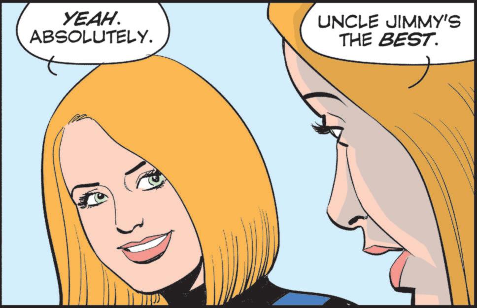 Comics OCR: YEAH. ABSOLUTELY. UNCLE JIMMY'S THE BEST. YEAH . ABSOLUTELY . UNCLE JIMMY'S THE BEST .