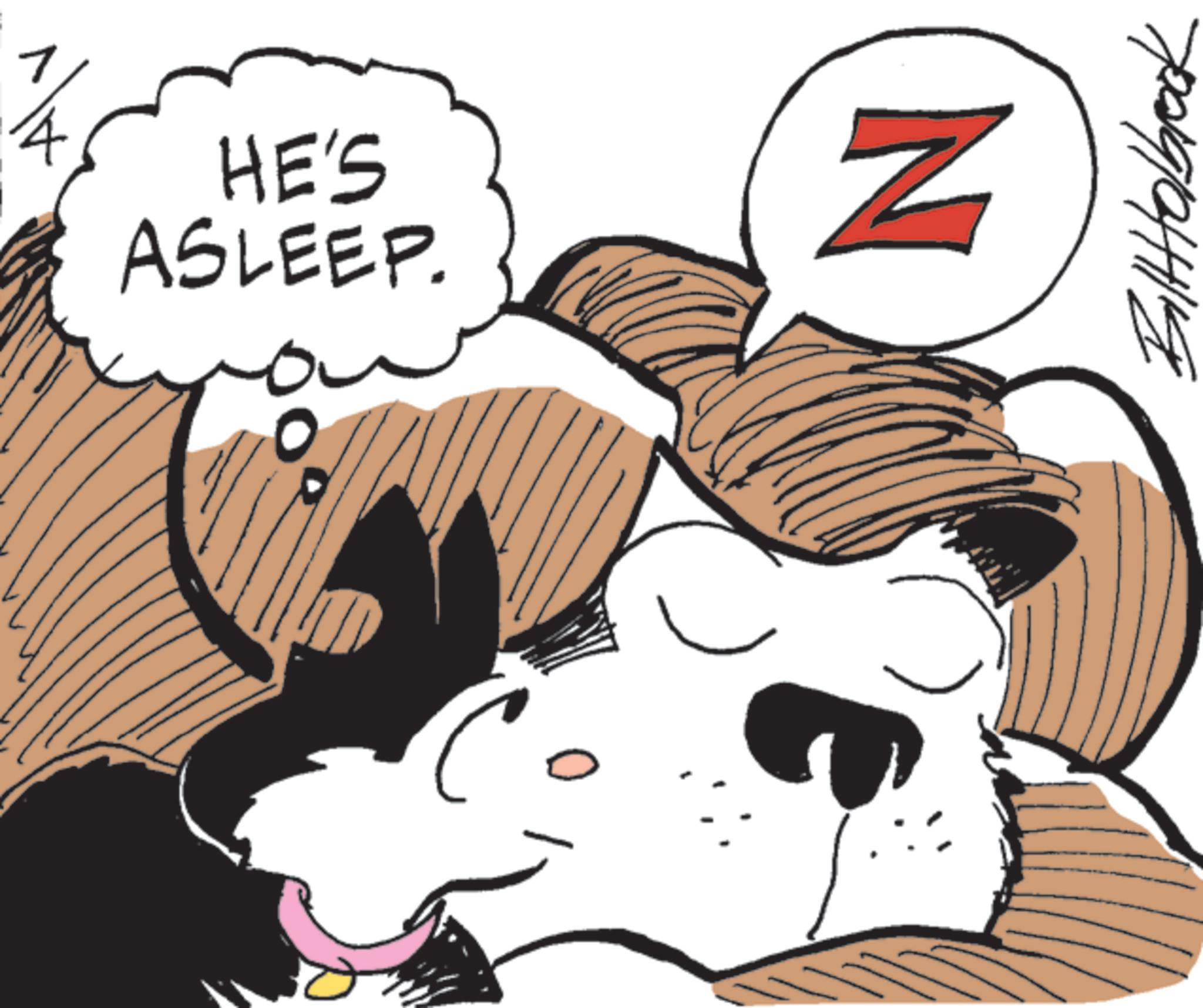 Pleased OCR: HE'S ASLEEP. ? Z BillHolbrook HE'S ASLEEP . ? Z BillHolbrook