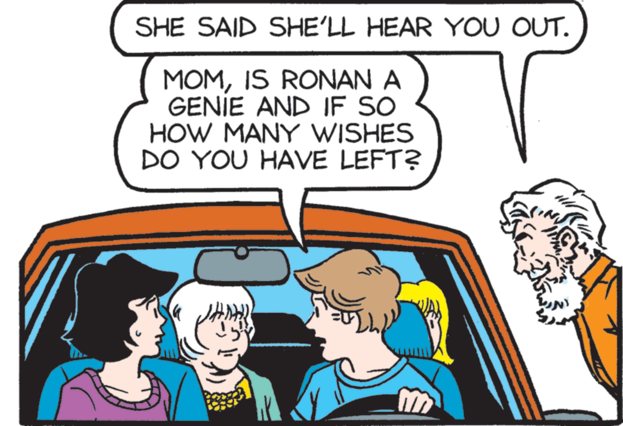Kit car OCR: SHE SAID SHE'LL HEAR YOU OUT. MOMIS RONAN A GENIE AND IF SO HOW MANY WISHES DO YOU HAVE LEFT? SHE SAID SHE'LL HEAR YOU OUT . MOMIS RONAN A GENIE AND IF SO HOW MANY WISHES DO YOU HAVE LEFT ?