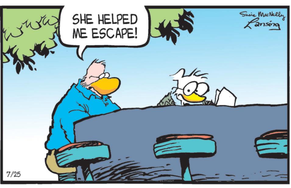 Graphics OCR: warw SHE HELPED ME ESCAPE! Susie MacNelly Lansing 7/25 warw SHE HELPED ME ESCAPE ! Susie MacNelly Lansing 7/25