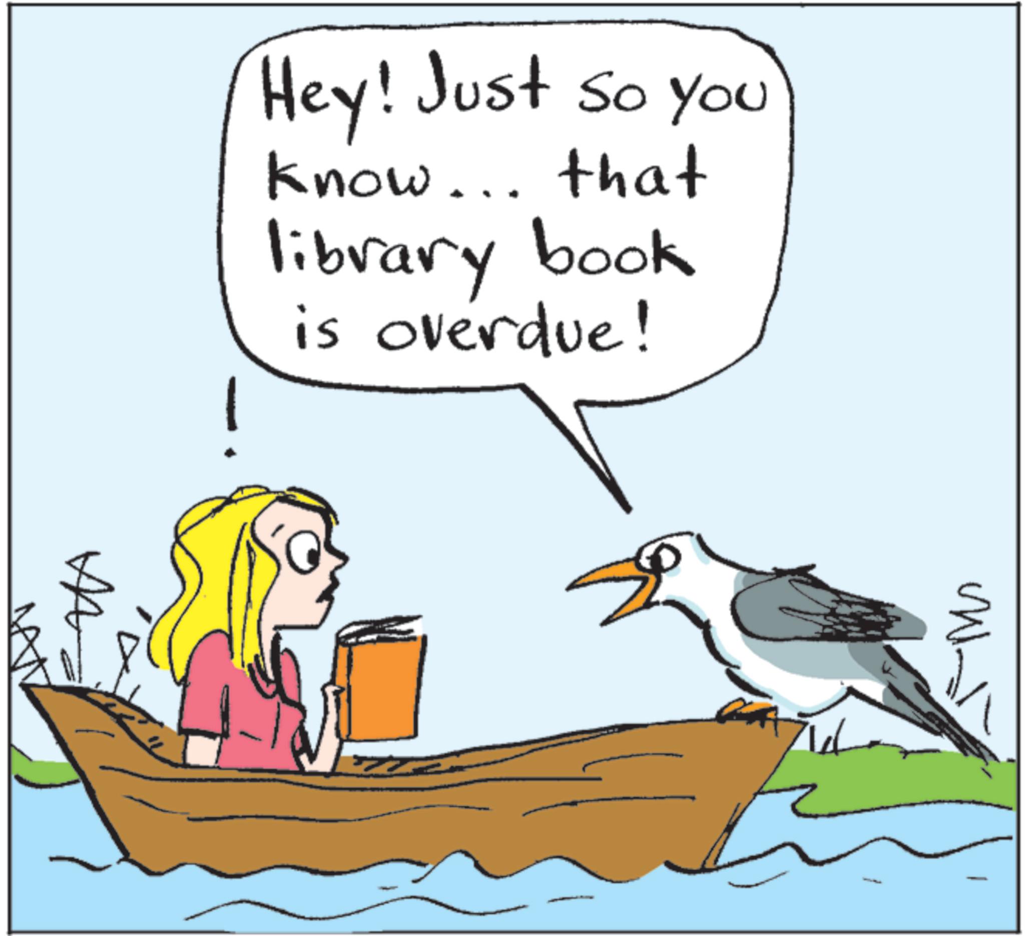 Fiction OCR: Hey! Just so you know... that library book is overdue! ?? Hey ! Just so you know ... that library book is overdue ! ??