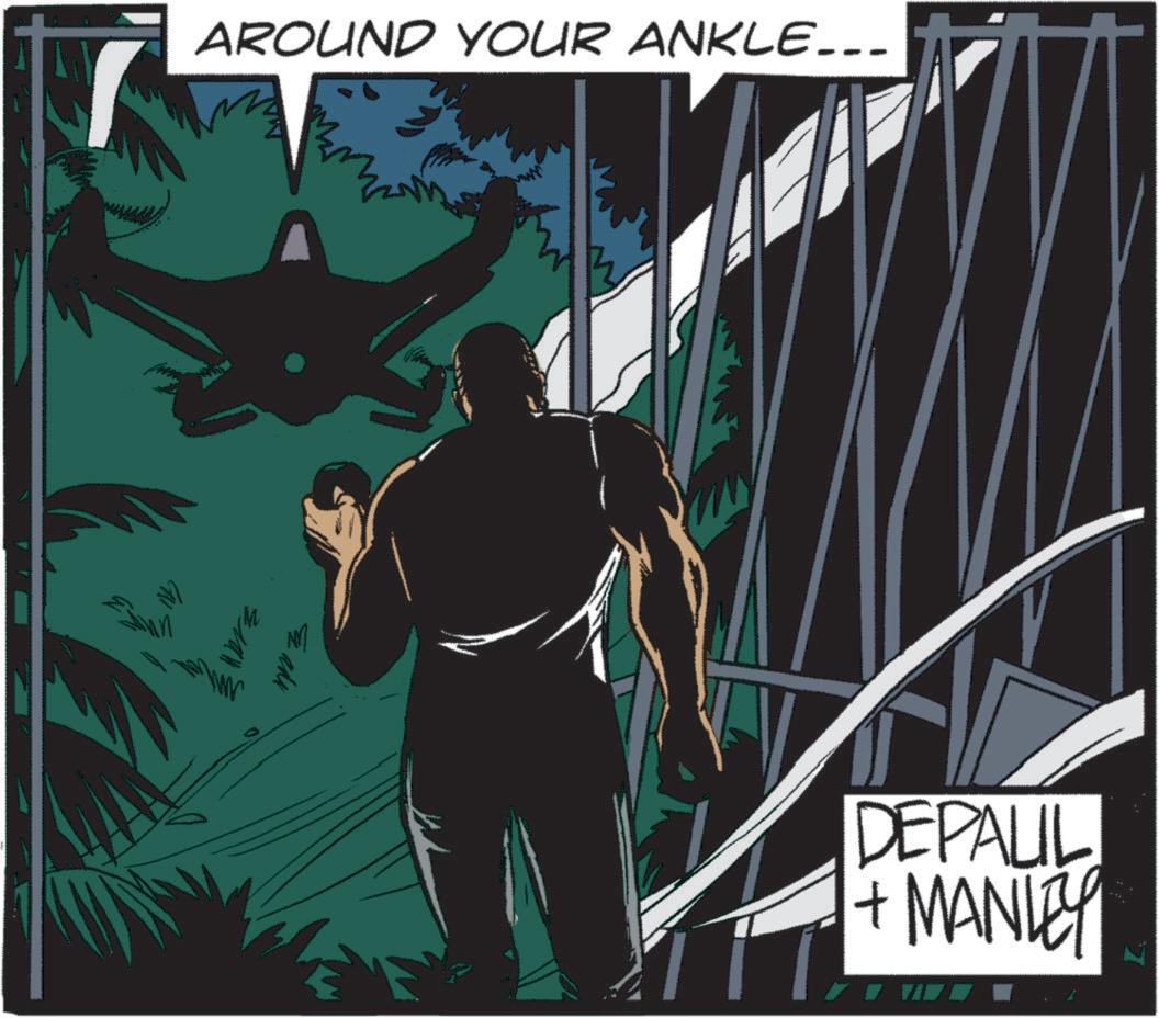 Animated cartoon OCR: ??? ? AROUND YOUR ANKLE... DEPALIL + MANLEY ??? ? AROUND YOUR ANKLE ... DEPALIL + MANLEY