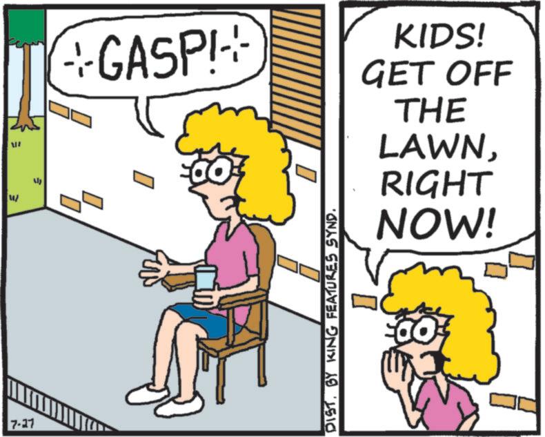 Animated cartoon OCR: 7.27 € € --GASP!- KIDS! GET OFF THE DIST. BY KING FEATURES SYNDI 09- LAWNRIGHT NOW! 7.27 € € --GASP ! - KIDS ! GET OFF THE DIST . BY KING FEATURES SYNDI 09- LAWNRIGHT NOW !