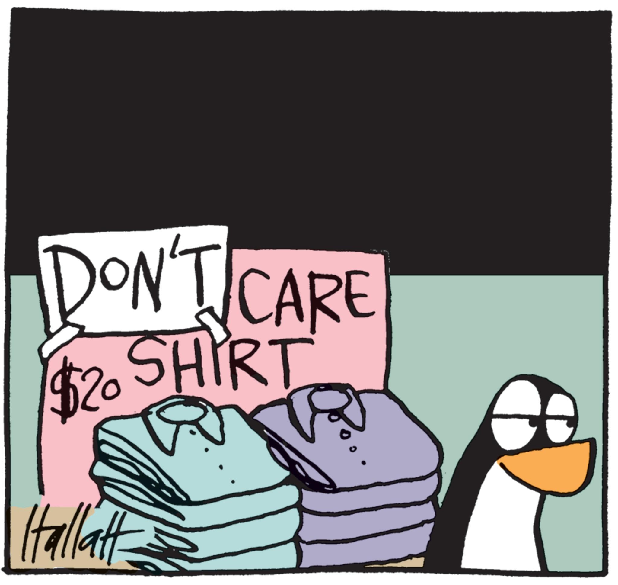 Graphic design OCR: DON'T CARE $20 Hallatt SHIRT DON'T CARE $ 20 Hallatt SHIRT