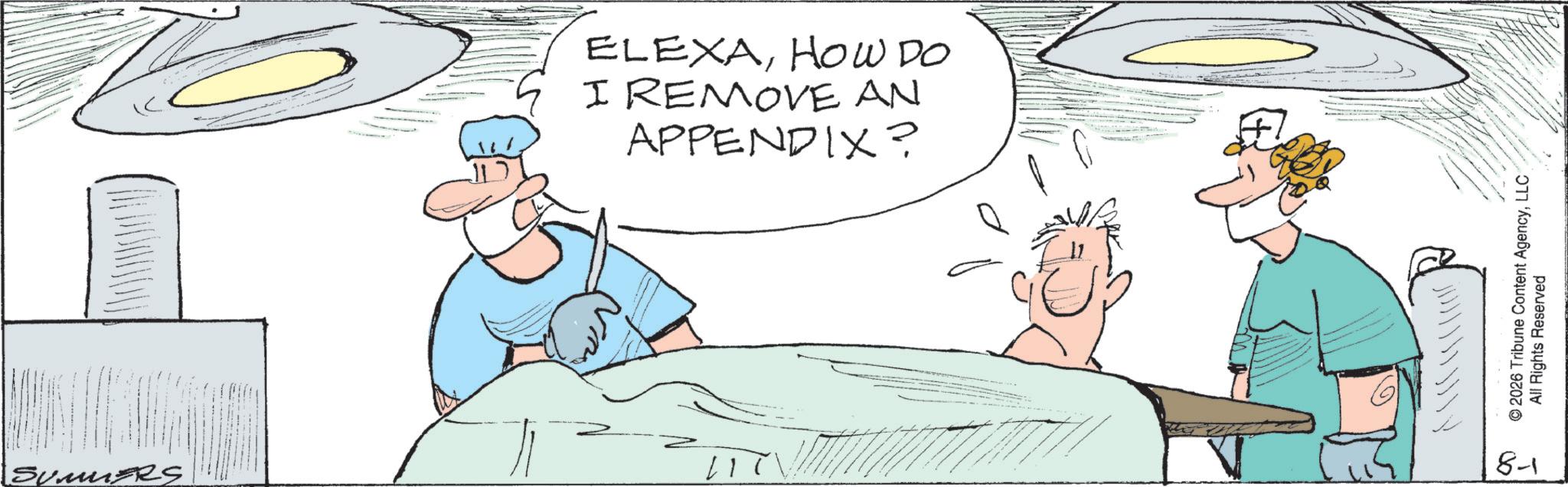 Patient OCR: [SUMMERS ELEXAHOW DO I REMOVE AN APPENDIX? © 2026 Tribune Content AgencyLLC All Rights Reserved ?? 8-1 [ SUMMERS ELEXAHOW DO I REMOVE AN APPENDIX ? © 2026 Tribune Content AgencyLLC All Rights Reserved ? ? 8-1