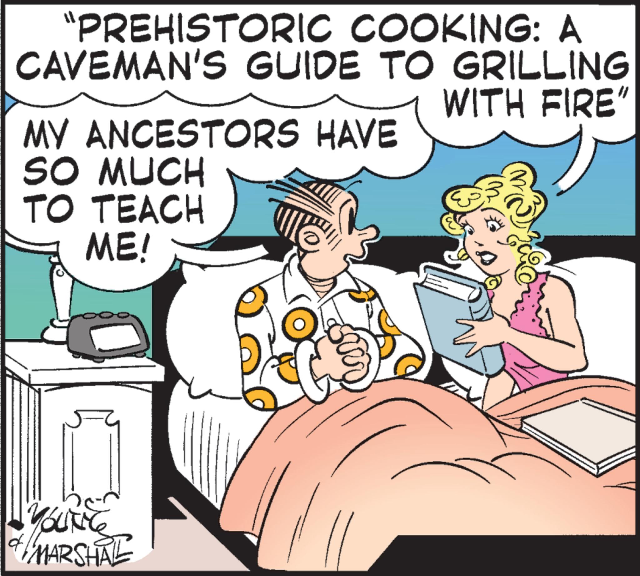 Animation OCR: "PREHISTORIC COOKING: A CAVEMAN'S GUIDE TO GRILLING WITH FIRE" MY ANCESTORS HAVE SO MUCH TO TEACH ME! YOUNG MARSHAL " PREHISTORIC COOKING : A CAVEMAN'S GUIDE TO GRILLING WITH FIRE " MY ANCESTORS HAVE SO MUCH TO TEACH ME ! YOUNG MARSHAL