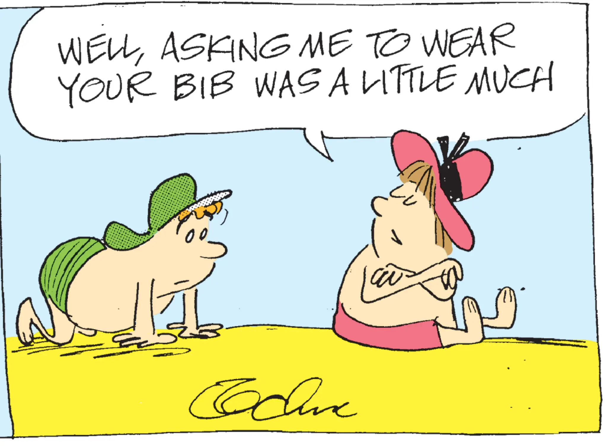 Animation OCR: WELLASKING ME TO WEAR YOUR BIB WAS A LITTLE MUCH Cochine ??? ? WELLASKING ME TO WEAR YOUR BIB WAS A LITTLE MUCH Cochine ??? ?