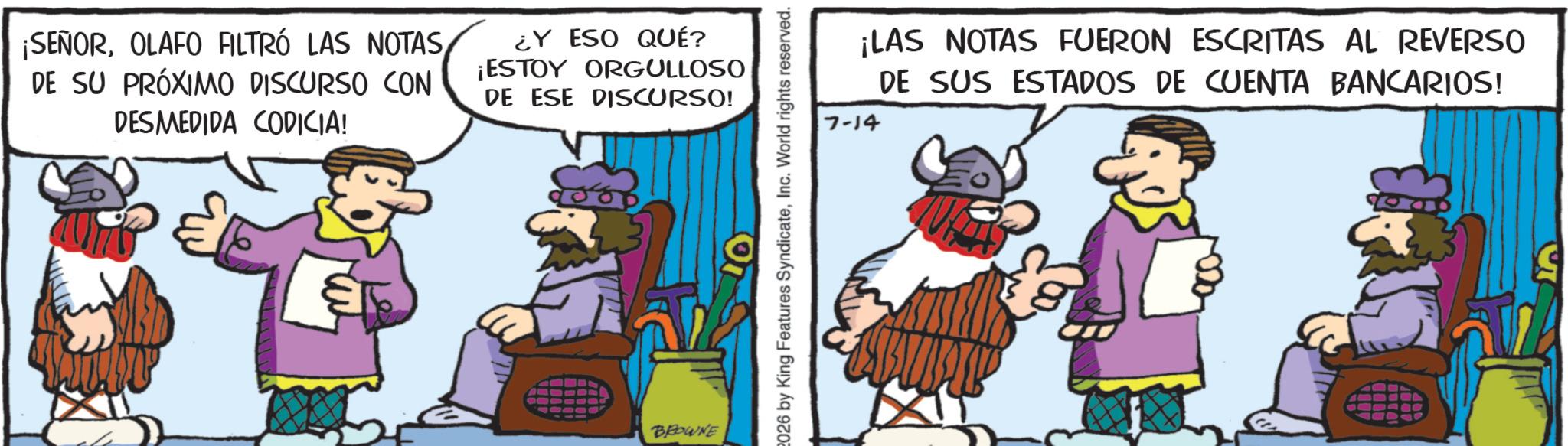 Comic book OCR: ¡SEÑOROLAFO FILTRÓ LAS NOTAS DE SU PRÓXIMO DISCURSO CON DESMEDIDA CODICIA! ¿Y ESO QUÉ? ¡ESTOY ORGULLOSO DE ESE DISCURSO! ¡LAS NOTAS FUERON ESCRITAS AL REVERSO DE SUS ESTADOS DE CUENTA BANCARIOS! 7-14 BROWNE ¡ SEÑOROLAFO FILTRÓ LAS NOTAS DE SU PRÓXIMO DISCURSO CON DESMEDIDA CODICIA ! ¿ Y ESO QUÉ ? ¡ ESTOY ORGULLOSO DE ESE DISCURSO ! ¡ LAS NOTAS FUERON ESCRITAS AL REVERSO DE SUS ESTADOS DE CUENTA BANCARIOS ! 7-14 BROWNE
