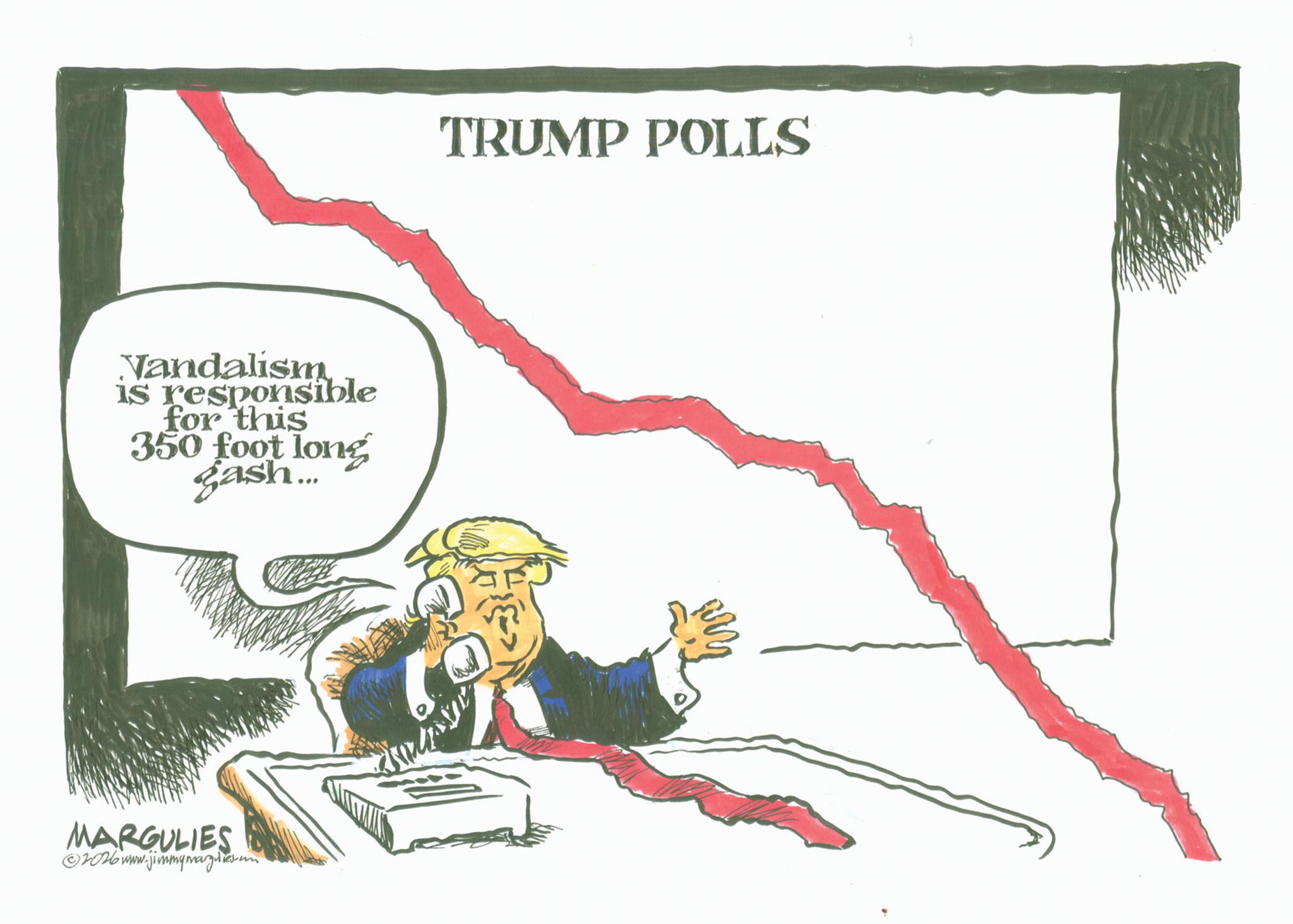 Fiction OCR: Vandalism is responsible for this 350 foot long gash... MARGULIES ©2016www.jimmymargulies.com TRUMP POLLS Vandalism is responsible for this 350 foot long gash ... MARGULIES © 2016www.jimmymargulies.com TRUMP POLLS