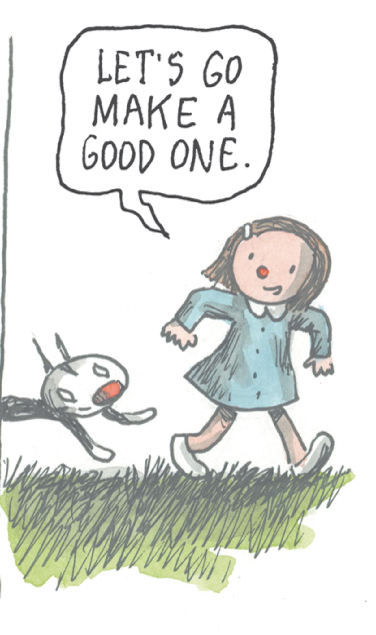 Child OCR: LET'S GO MAKE A GOOD ONE. LET'S GO MAKE A GOOD ONE .