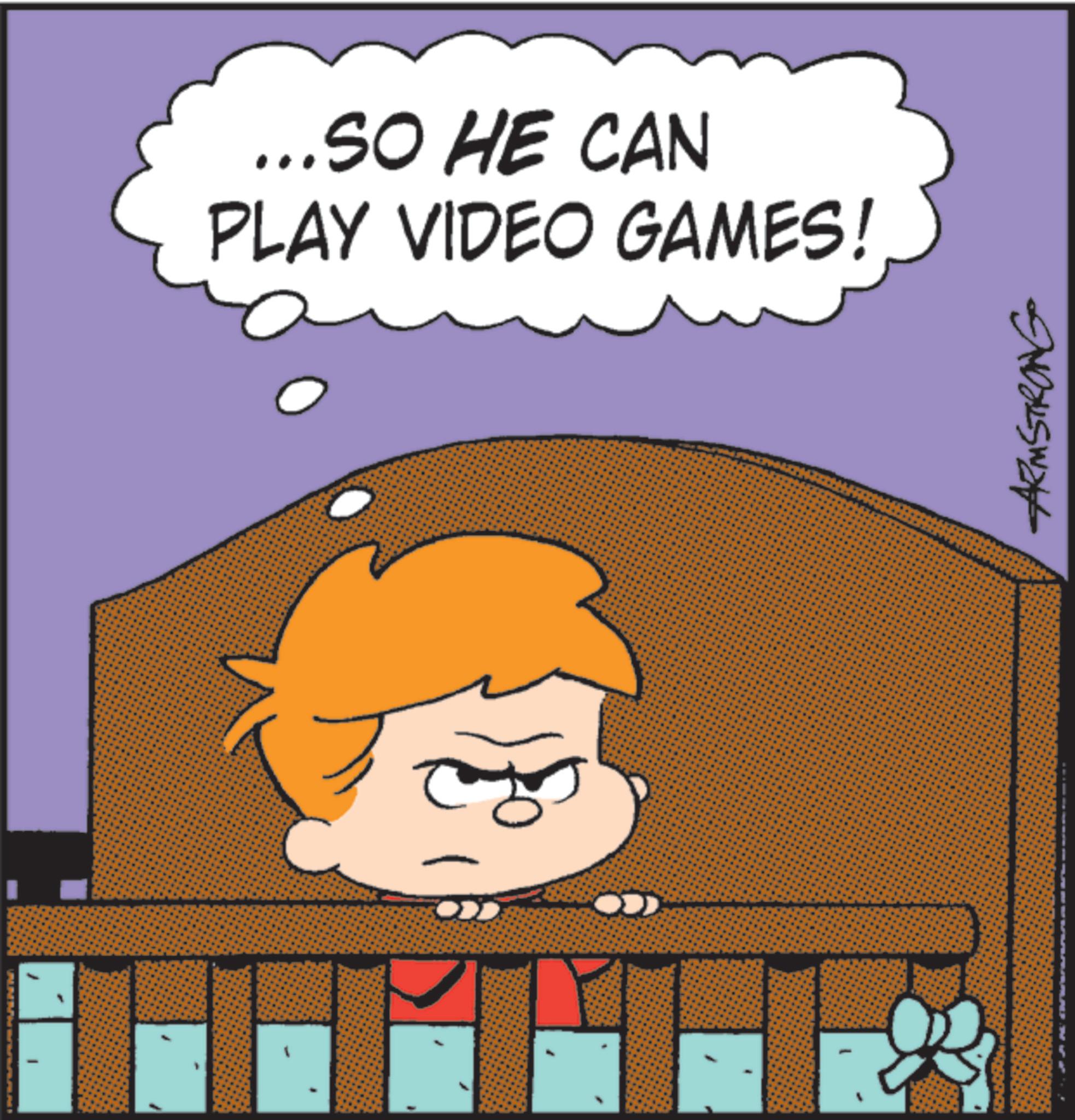 Fiction OCR: ...SO HE CAN PLAY VIDEO GAMES! ?>> ARMSTRONG ... SO HE CAN PLAY VIDEO GAMES ! ? >> ARMSTRONG
