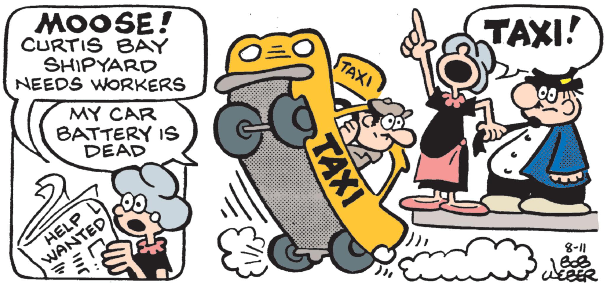 Animation OCR: MOOSE! CURTIS BAY SHIPYARD NEEDS WORKERS MY CAR BATTERY IS DEAD 0= HELP WANTED 2001 ** TAXI TAXI TAXI! 8-11 B0B WEBER MOOSE ! CURTIS BAY SHIPYARD NEEDS WORKERS MY CAR BATTERY IS DEAD 0 = HELP WANTED 2001 ** TAXI TAXI TAXI ! 8-11 B0B WEBER