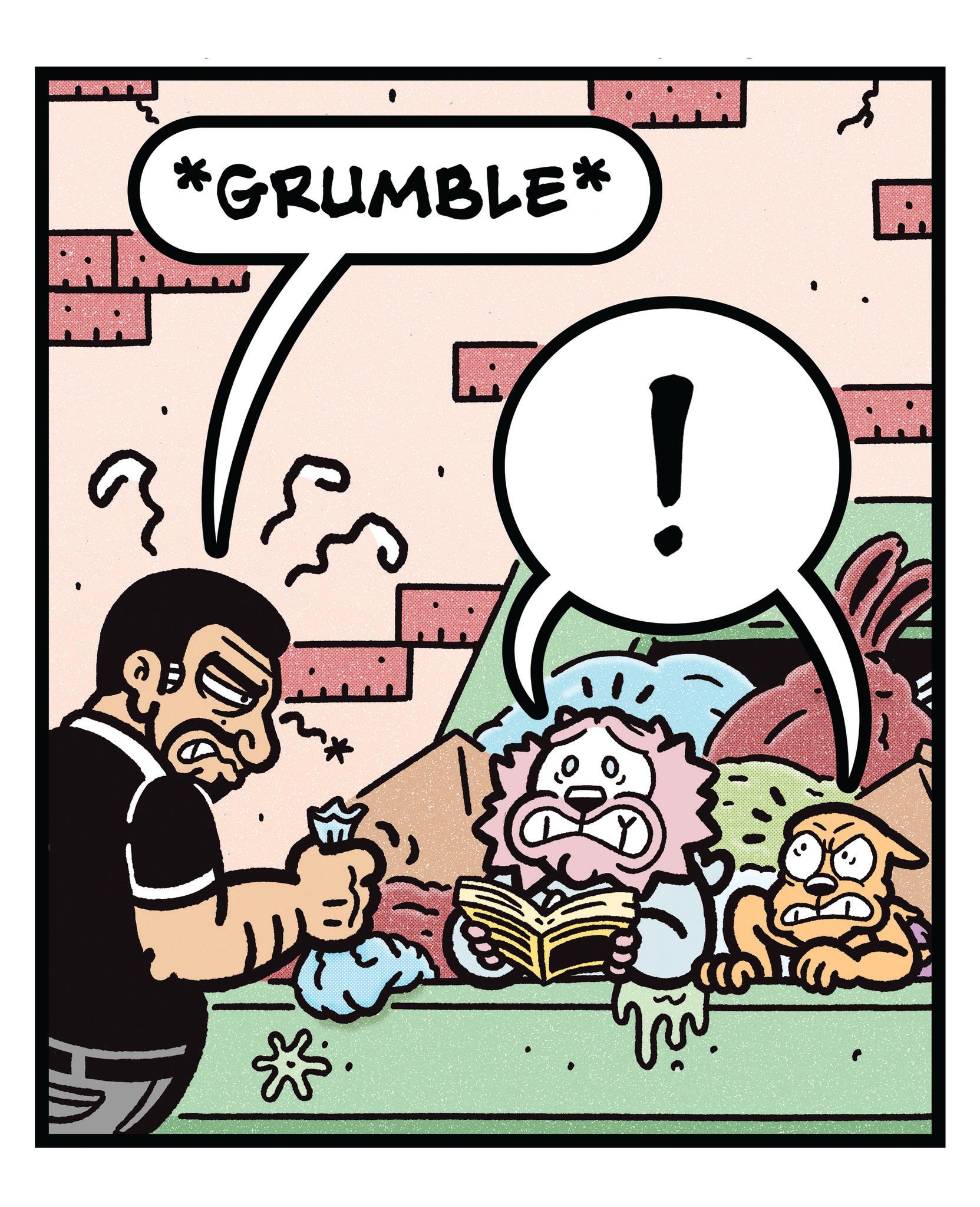 Fictional character OCR: *GRUMBLE* MAX. ???? * GRUMBLE * MAX . ????