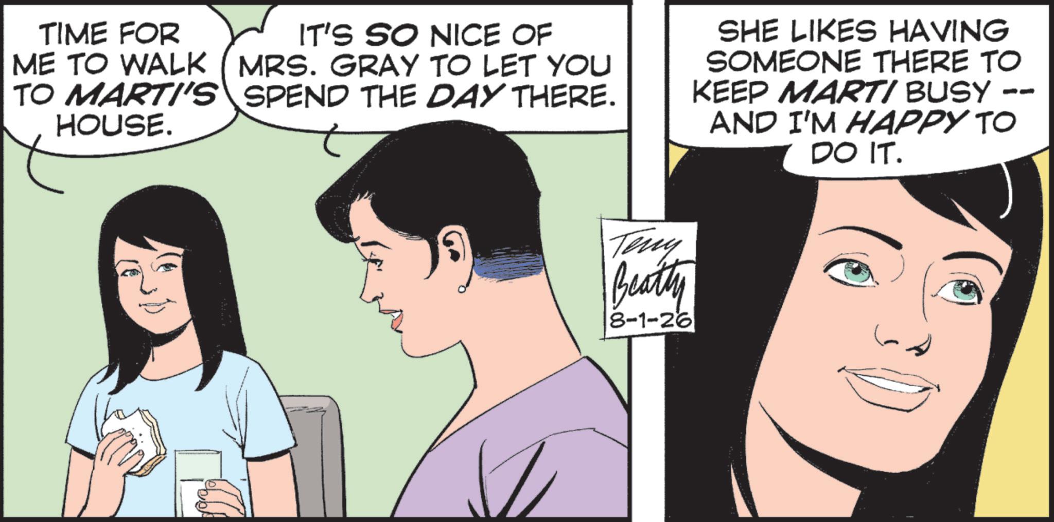 Fiction OCR: TIME FOR IT'S SO NICE OF ME TO WALK (MRS. GRAY TO LET YOU TO MARTI'S SPEND THE DAY THERE. HOUSE. SHE LIKES HAVING SOMEONE THERE TO KEEP MARTI BUSY AND I'M HAPPY TO DO IT. -- Teny Beatly 8-1-26 TIME FOR IT'S SO NICE OF ME TO WALK ( MRS . GRAY TO LET YOU TO MARTI'S SPEND THE DAY THERE . HOUSE . SHE LIKES HAVING SOMEONE THERE TO KEEP MARTI BUSY AND I'M HAPPY TO DO IT . -- Teny Beatly 8-1-26