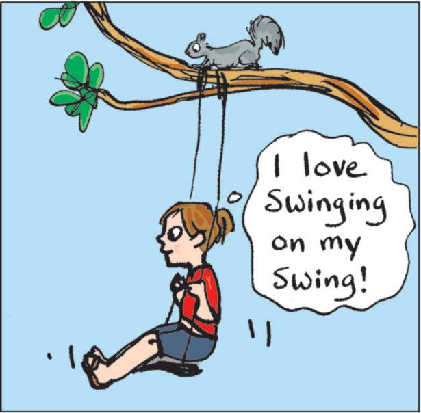 Animated cartoon OCR: I love Swinging || on my Swing! I love Swinging || on my Swing !