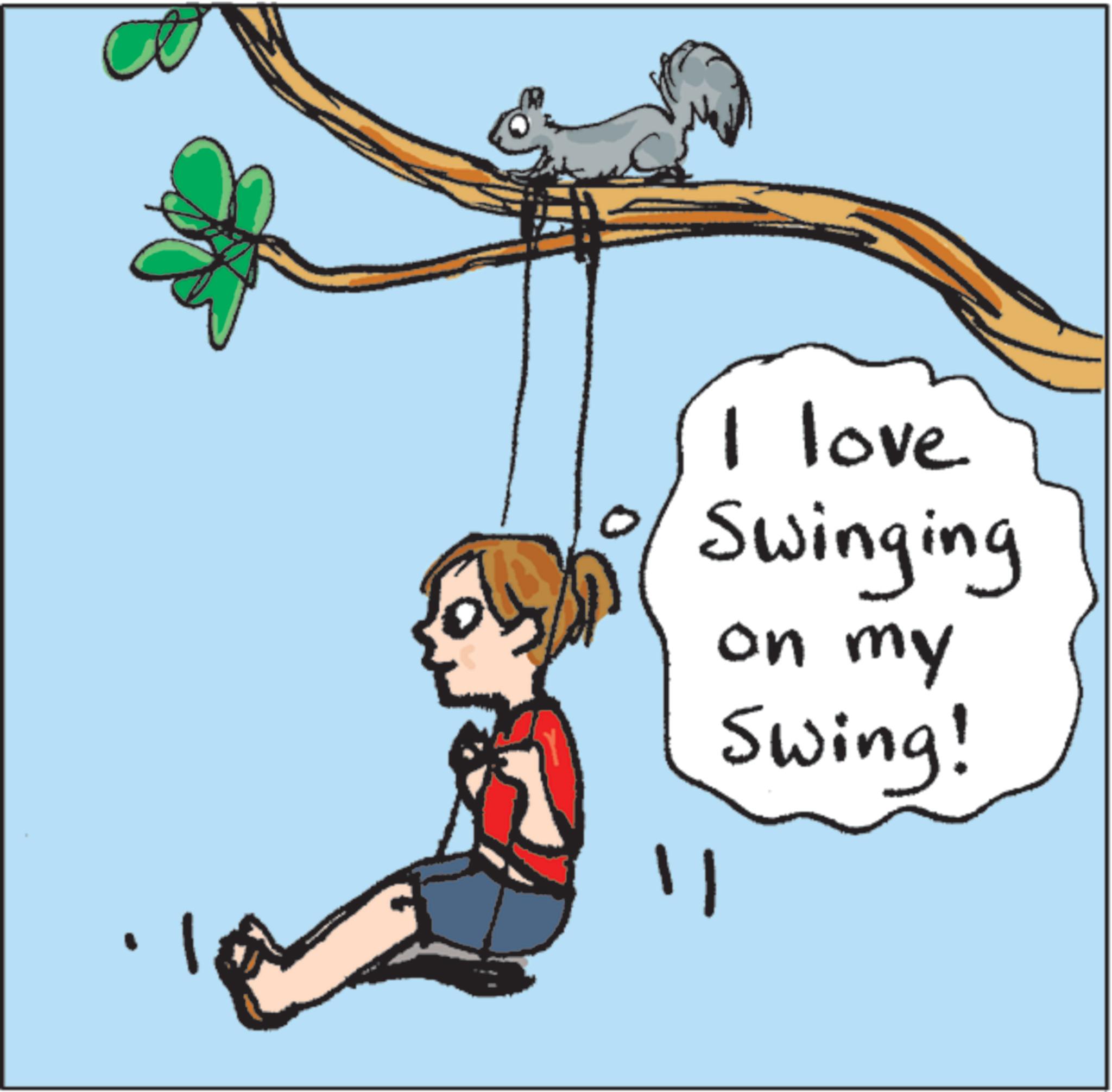 Animated cartoon OCR: I love Swinging || on my Swing! I love Swinging || on my Swing !