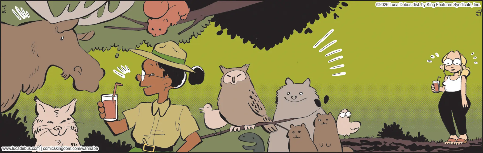 Zookeeper OCR: 000 www.lucadebus.com/comicskingdom.com/wannabe ??? ©2026 Luca Debus dist. by King Features Syndicate???. a will 000 www.lucadebus.com/comicskingdom.com/wannabe ??? © 2026 Luca Debus dist . by King Features Syndicate??? . a will