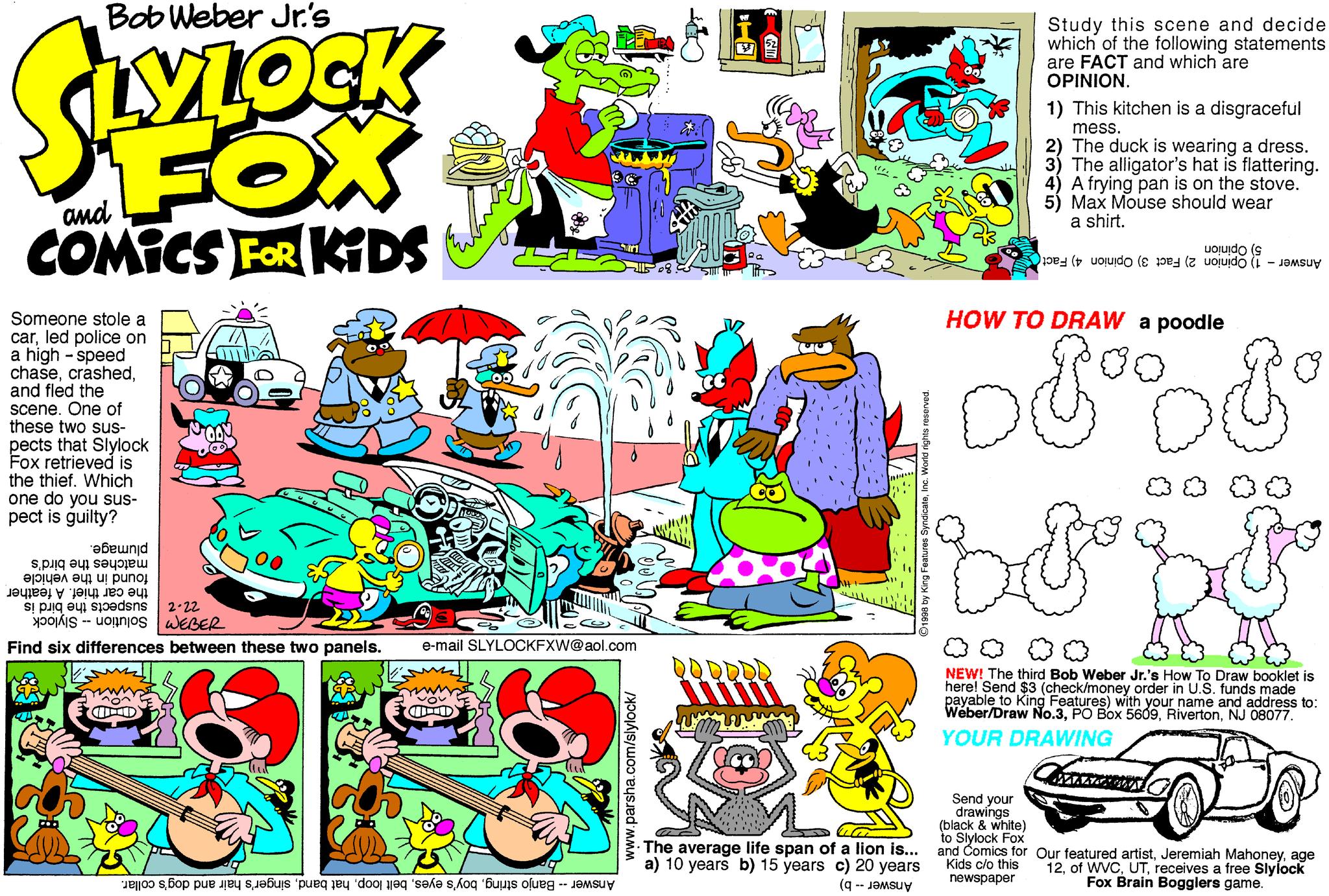 Slylock Fox Comic Strip 1998-03-08 | Comics Kingdom